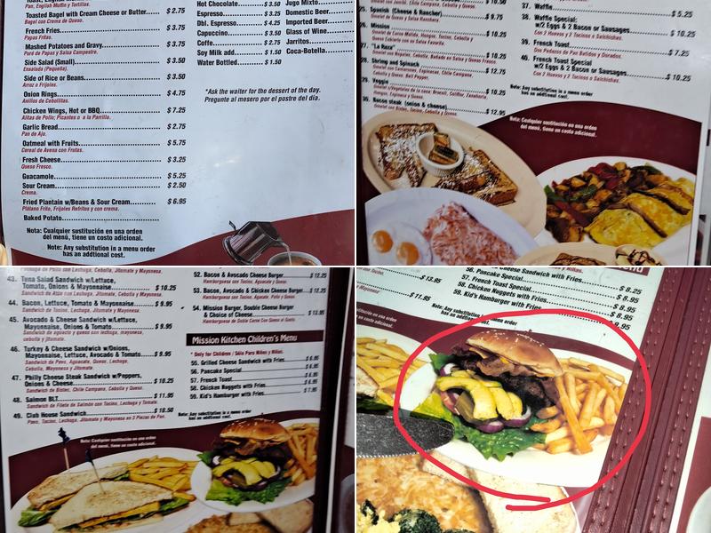 Mission’s Kitchen Menu