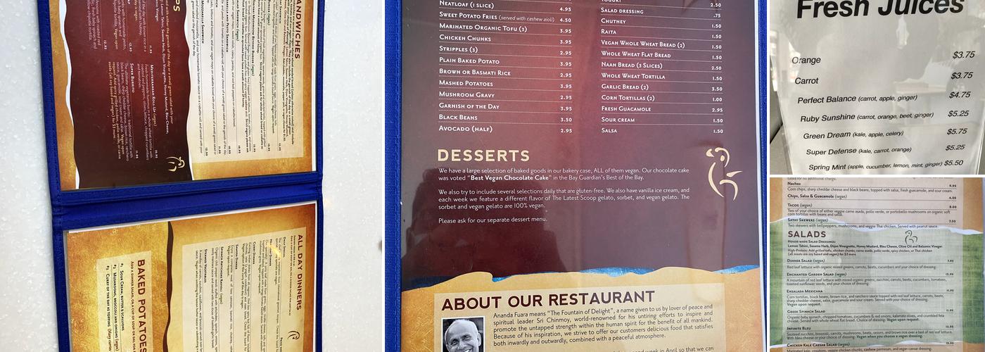 Ananda Fuara Menu