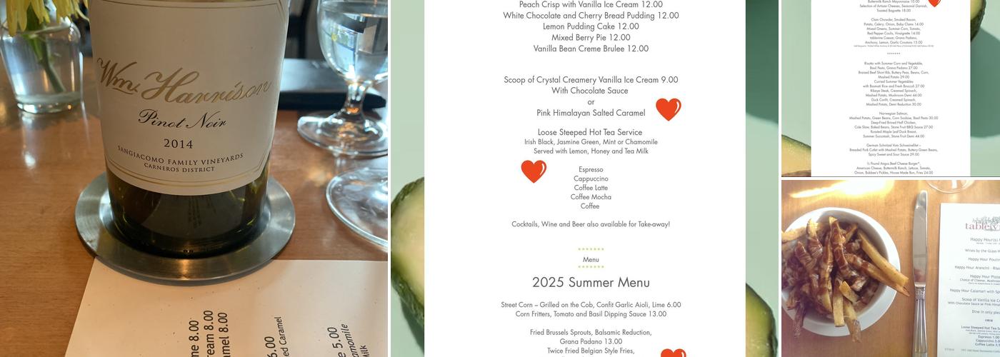 TableVine Menu