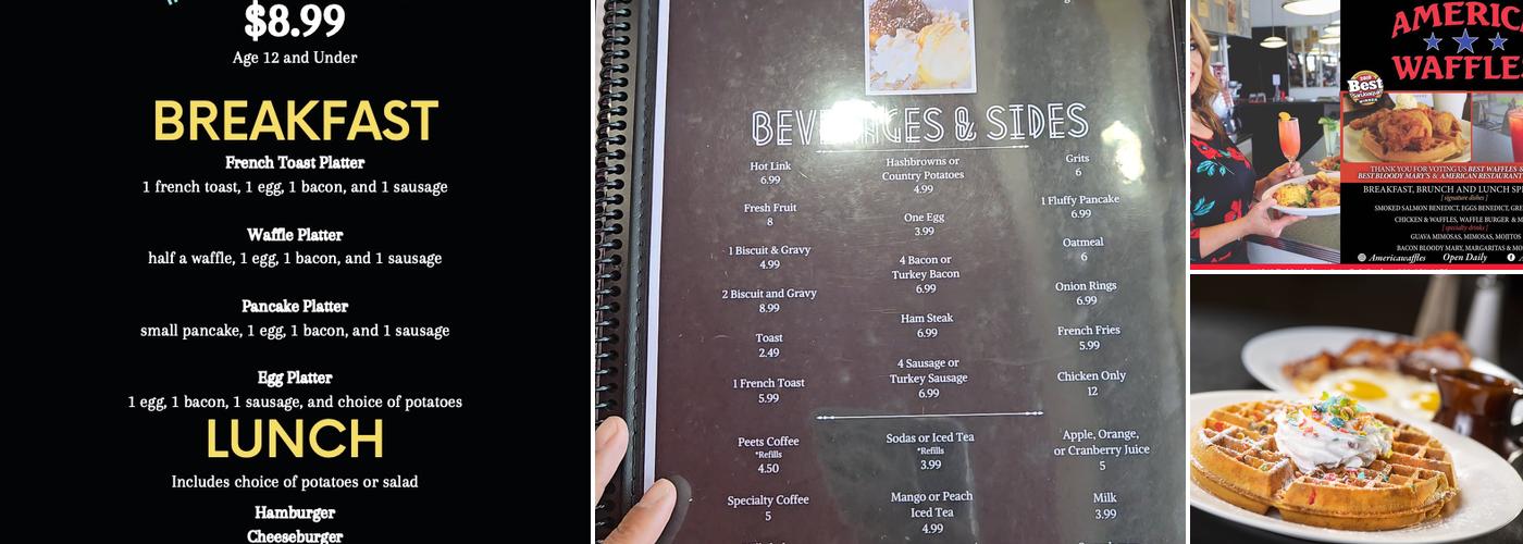 American Waffle Diner Menu