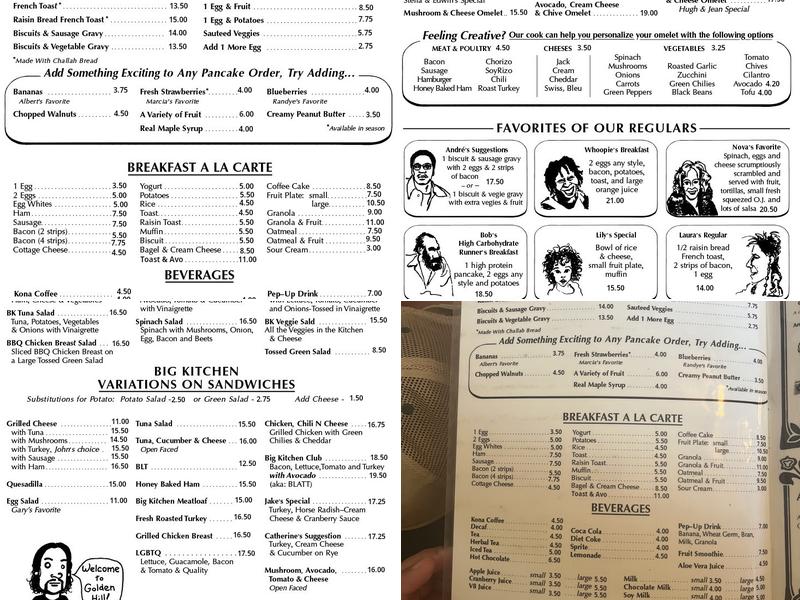 Big Kitchen Café Menu