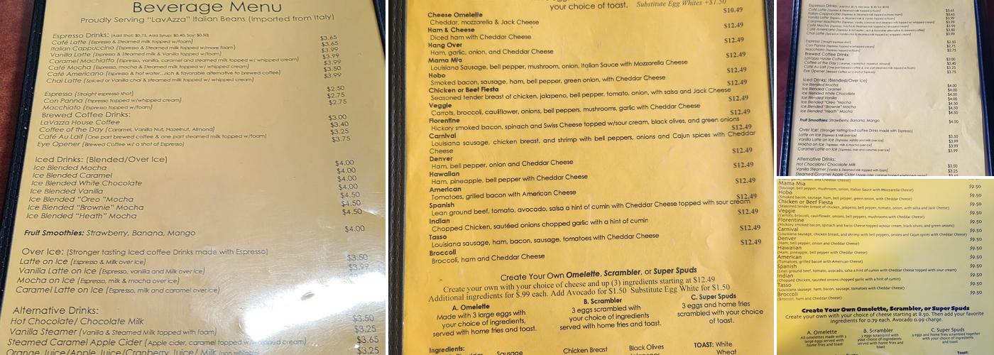 Omelette House Menu