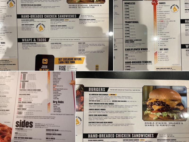 Buffalo Wild Wings Menu
