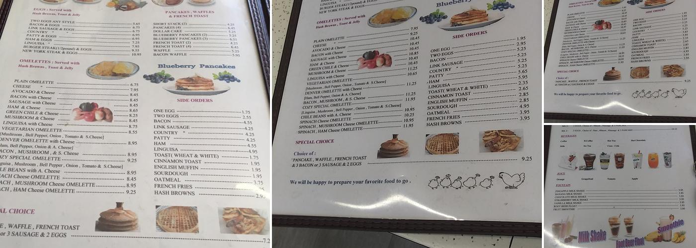 Cozy Kitchen Menu