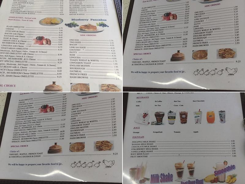 Cozy Kitchen Menu