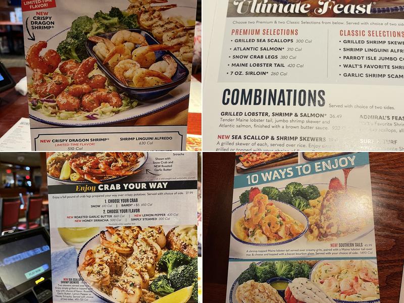 Red Lobster Menu