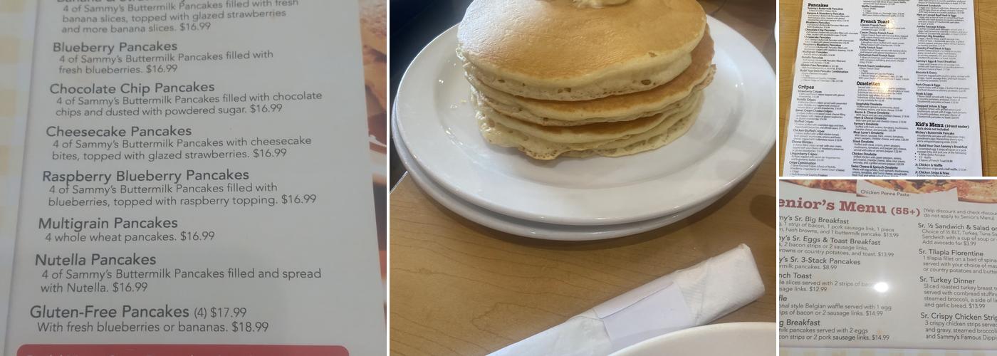 Sammy's Stackhouse Menu