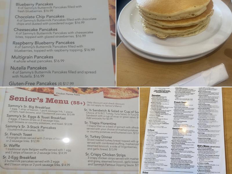 Sammy's Stackhouse Menu