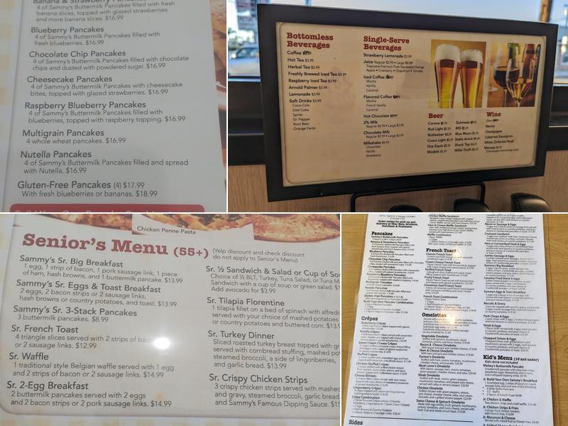 Sammy's Stackhouse Menu