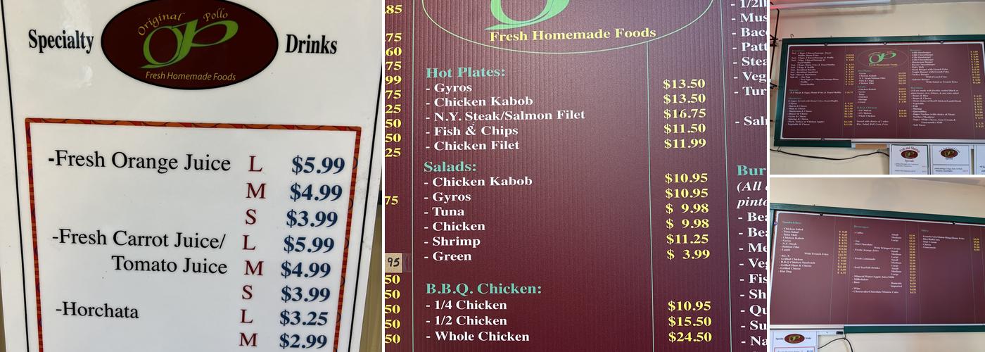 Original Pollo Menu