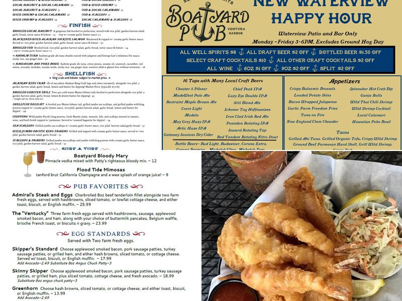 Boatyard Pub Menu