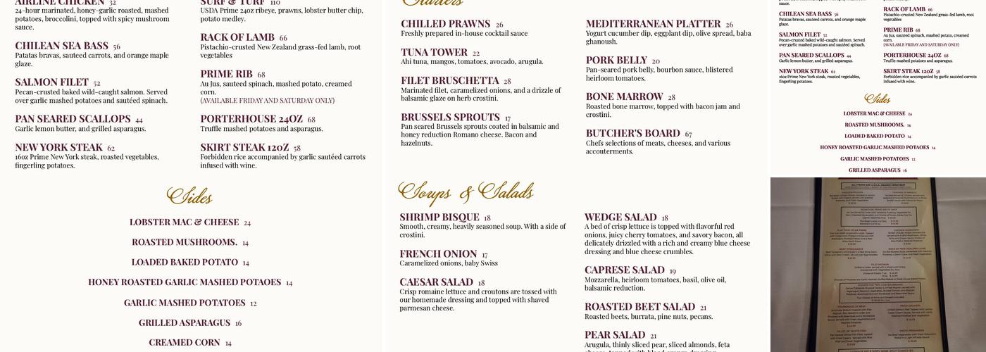 Magic Lamp Inn Menu