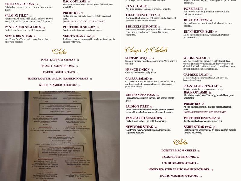 Magic Lamp Inn Menu