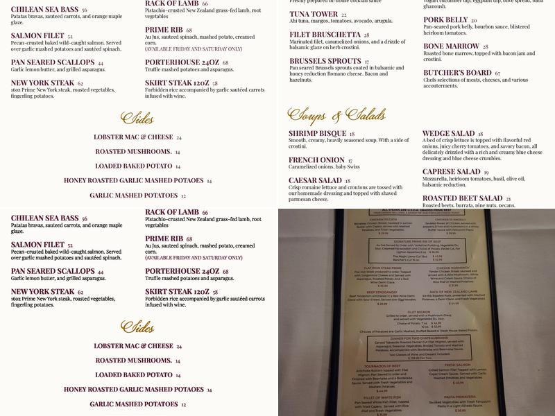 Magic Lamp Inn Menu