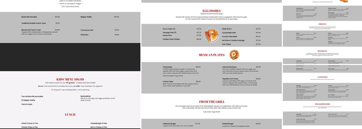 Antique Row Cafe Menu