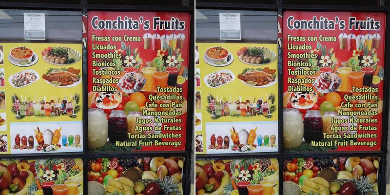 Conchitas Fruit Menu