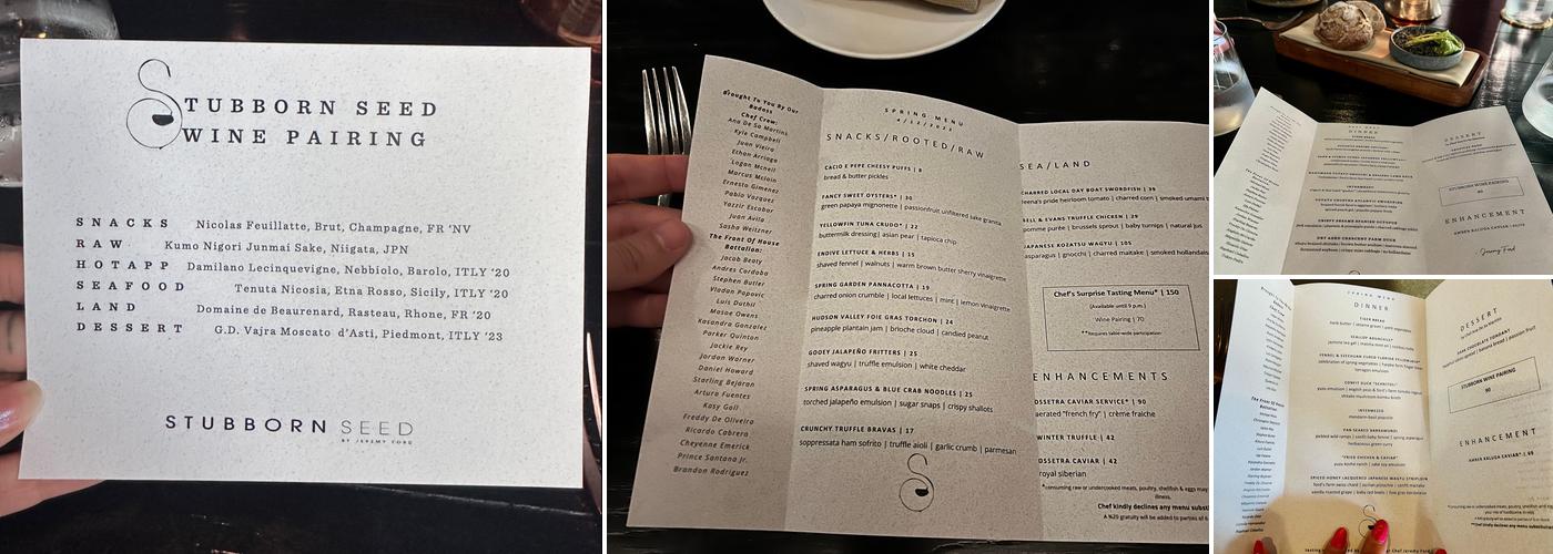 Stubborn Seed - Miami Beach Menu