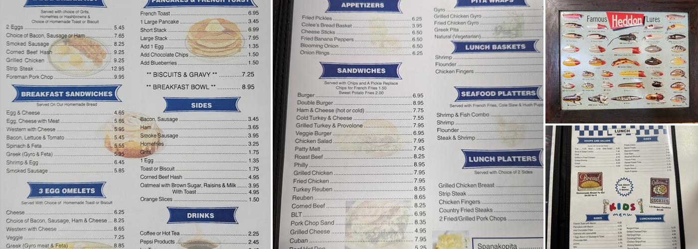Colee's Menu