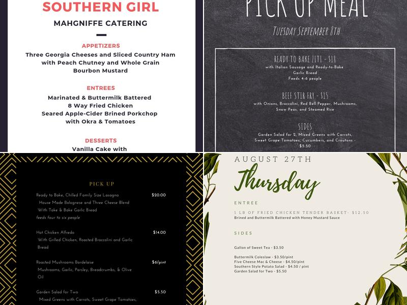 Mahgniffe Catering LLC Menu