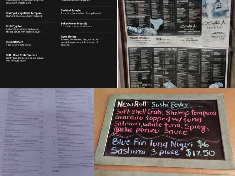 Osaka Steak And Sushi Menu