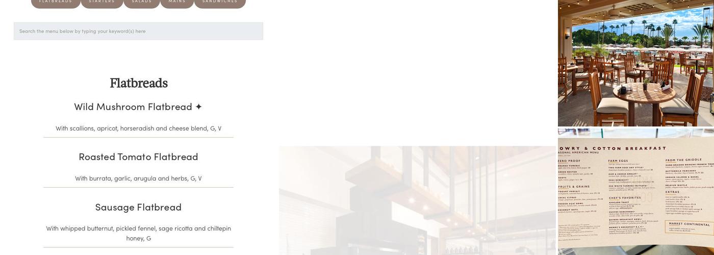 Mowry and Cotton Menu