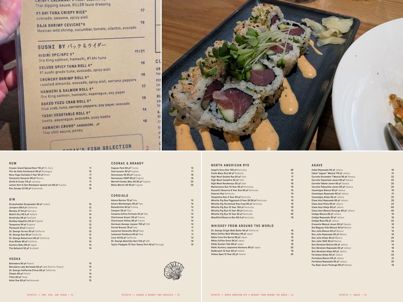 Buck & Rider Phoenix Menu