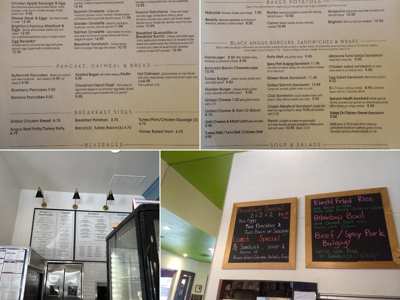 Brighton Coffee Shop Menu