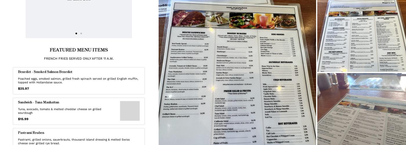 Diggery Inn Menu