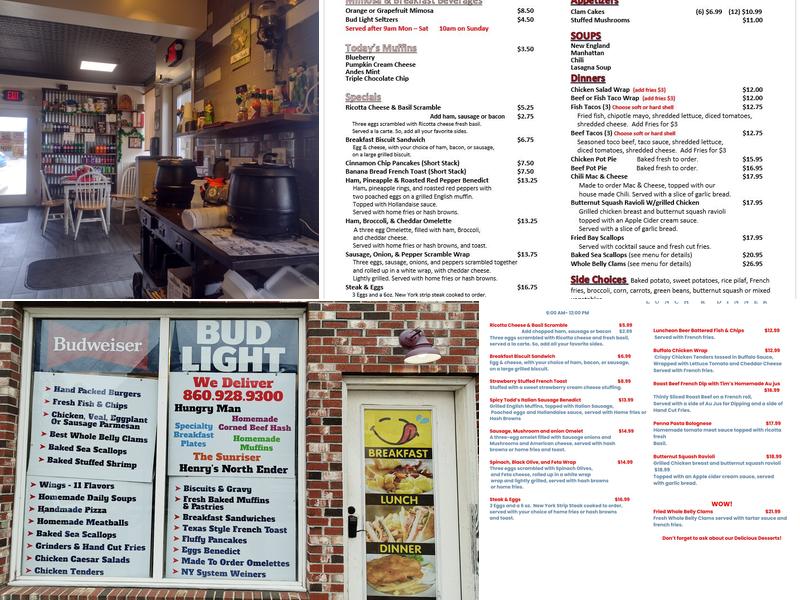 Henry's Diner Menu