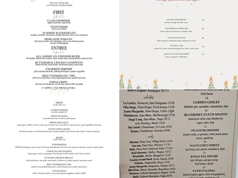 ANYA Menu