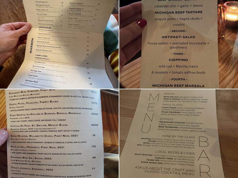 Marrow Menu