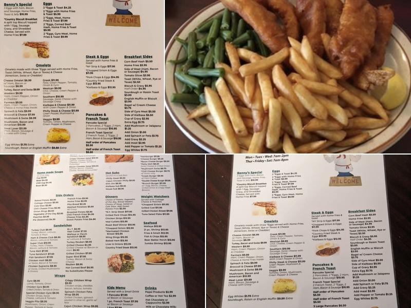 Benny's Home Cooking Menu