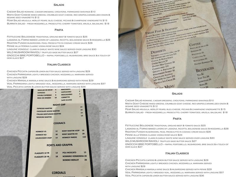 Terra Nostra Ristorante Menu