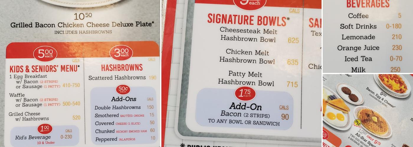 Waffle House Menu
