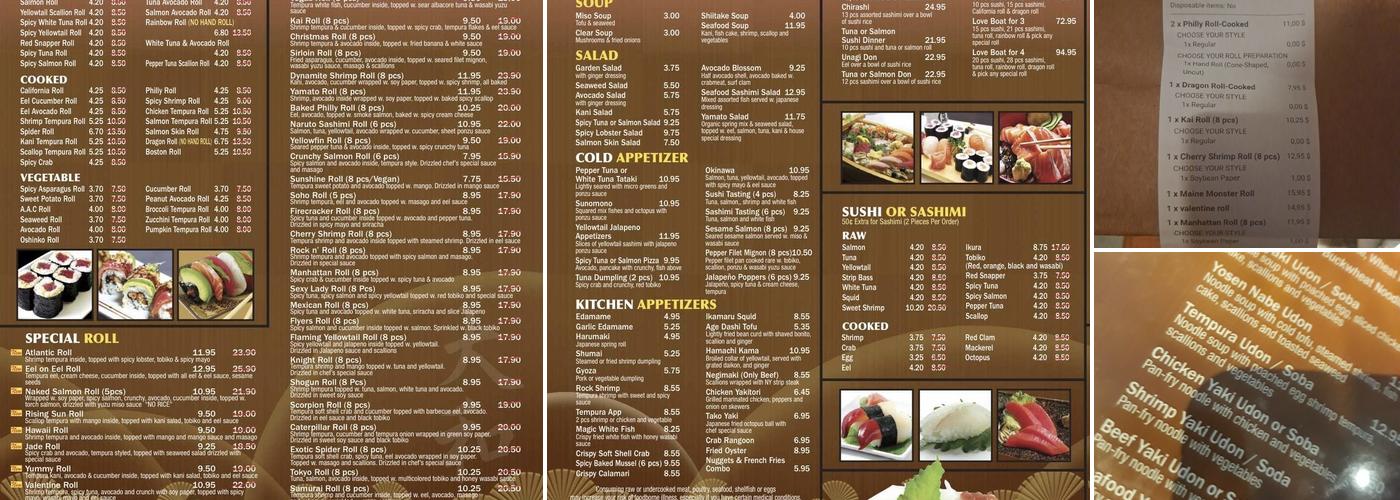 Yamato Japanese Sushi and Hibachi Menu