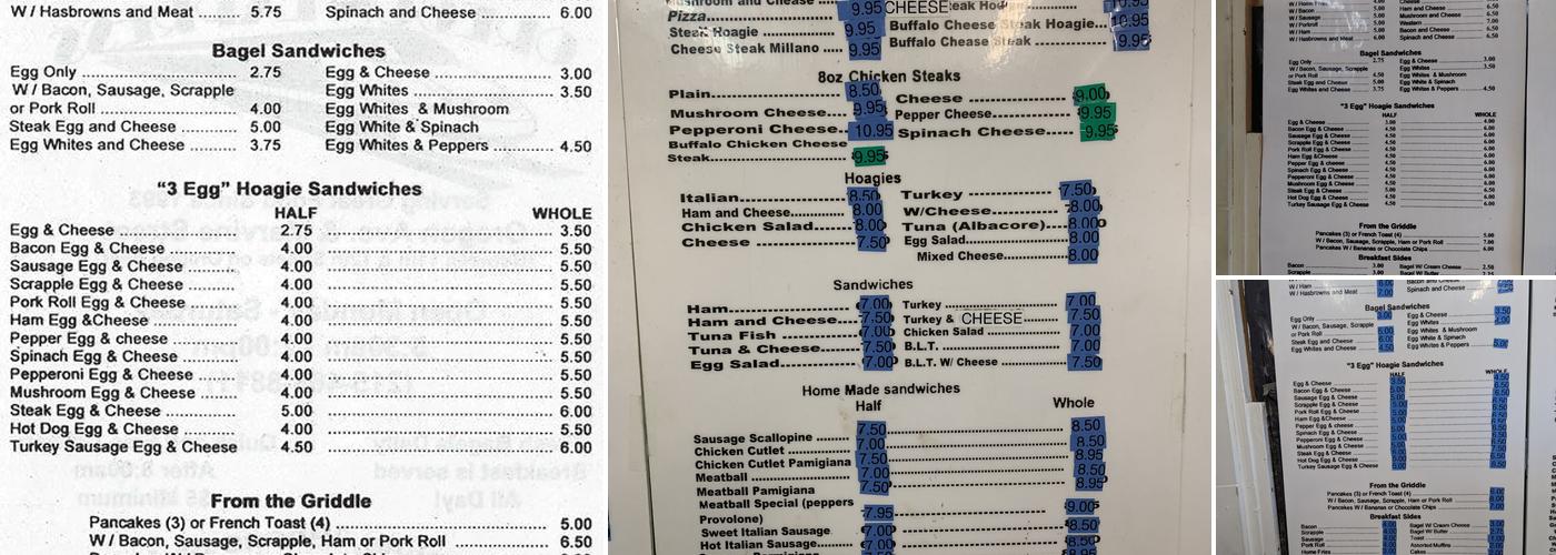 Oregon Express Menu