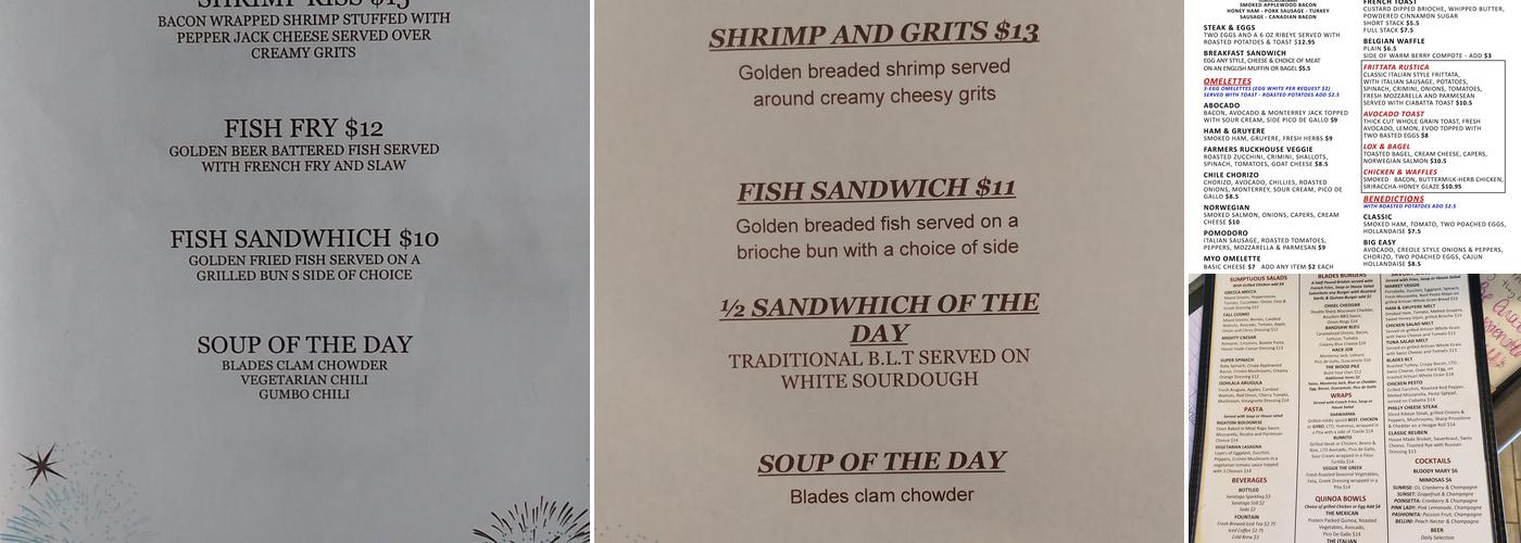 Blades Private Events & Catering Menu