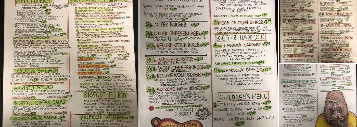 Hillside Diner Menu