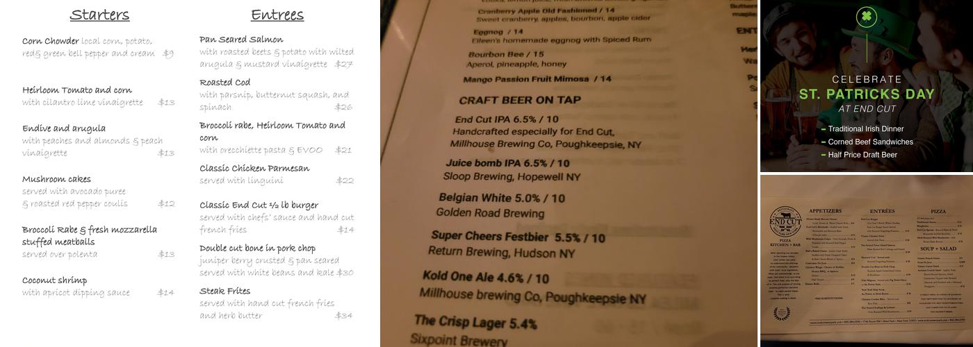 End Cut (West Park) Menu