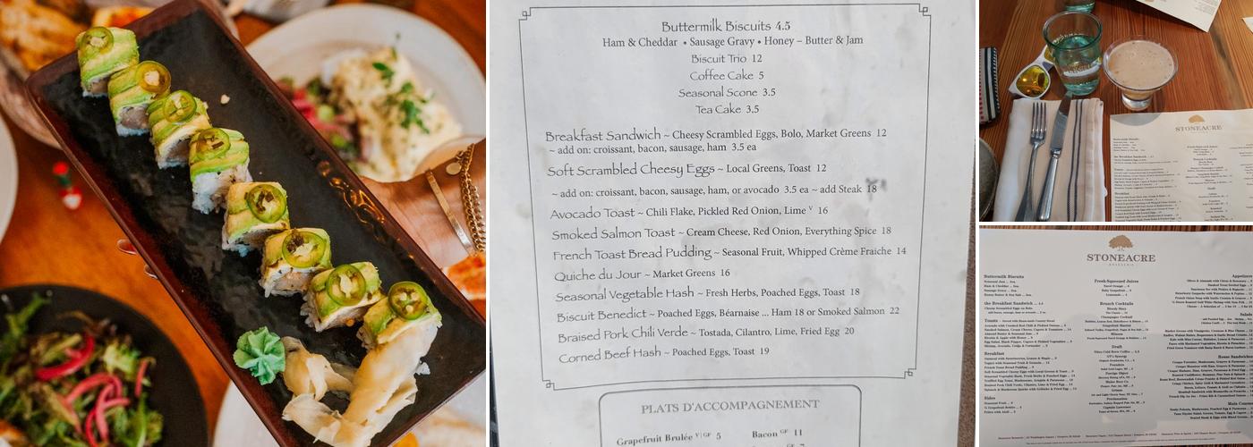 Stoneacre Brasserie Menu