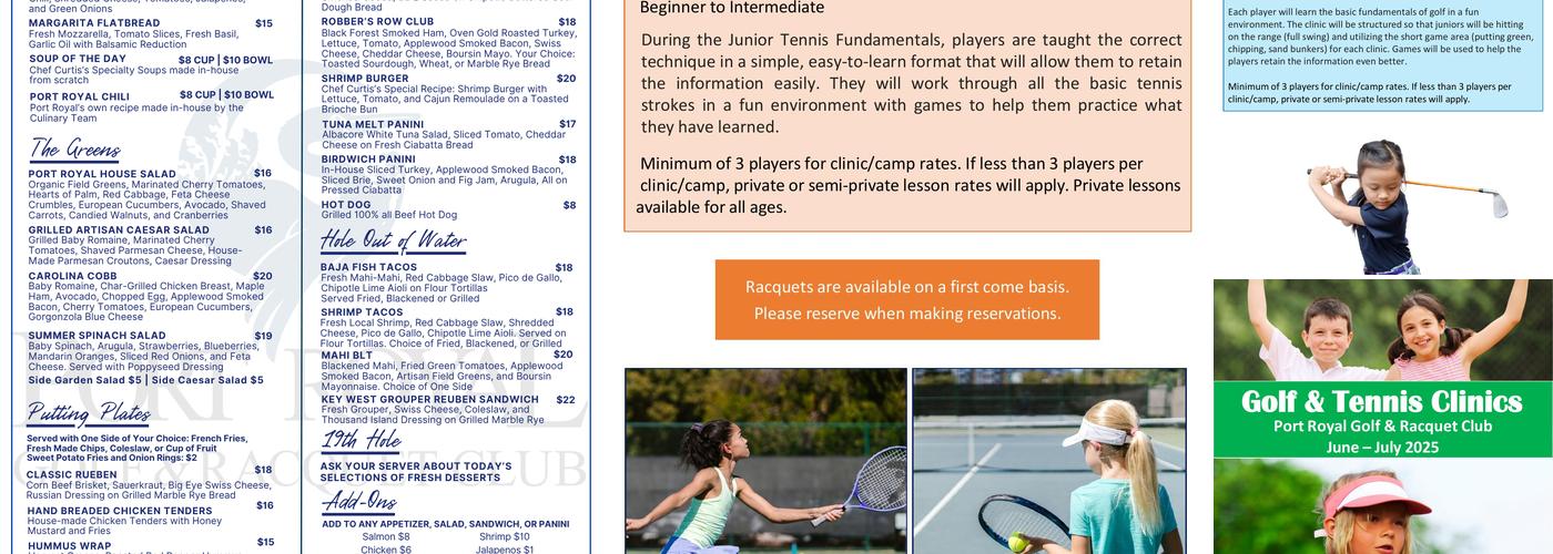 Robber's Row Grill Menu