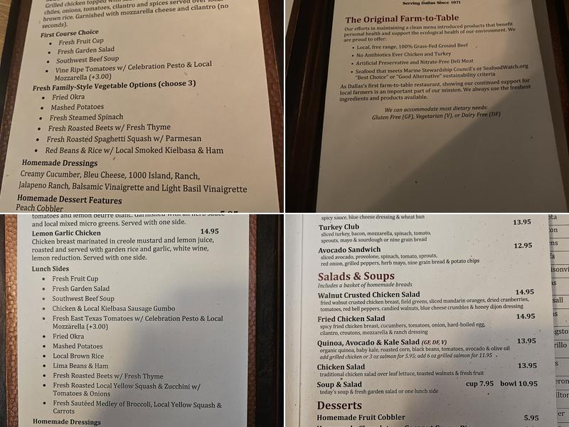 Celebration Menu