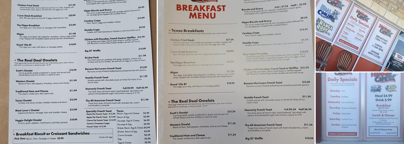Hippo Café Menu