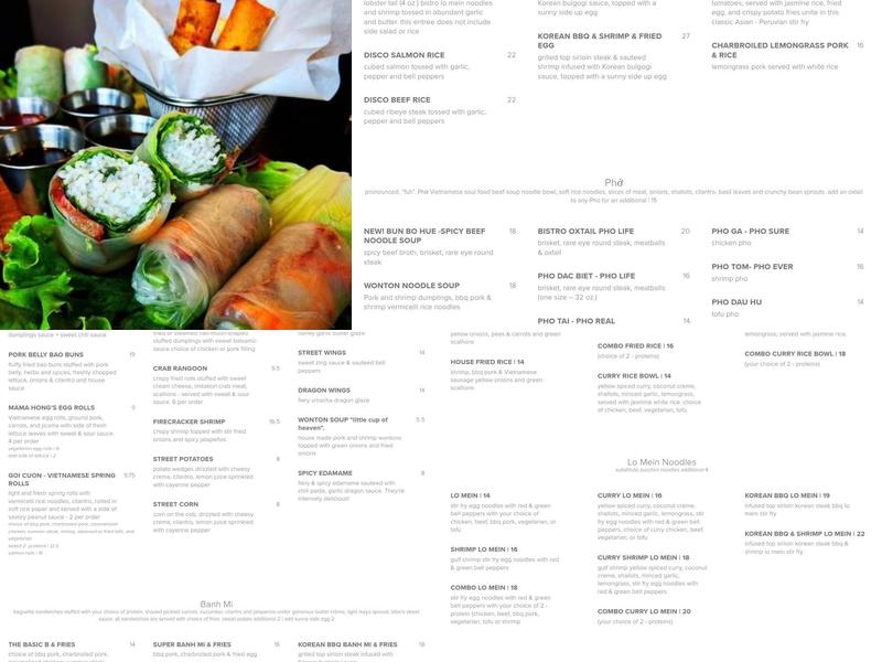 Bibo’s Bistro & Bar Menu