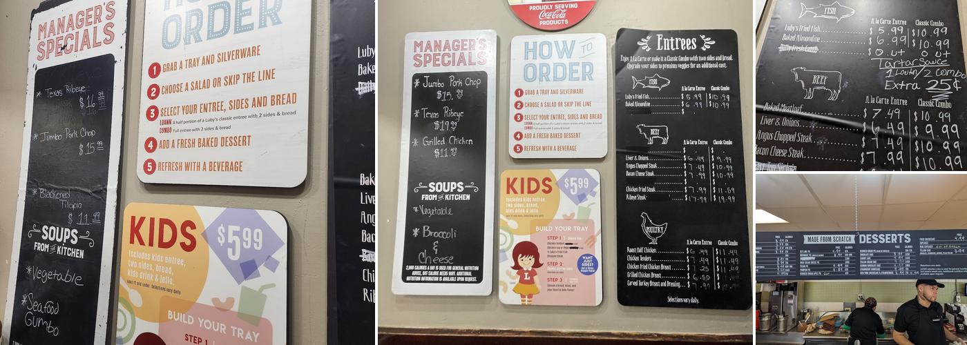 Luby's Menu