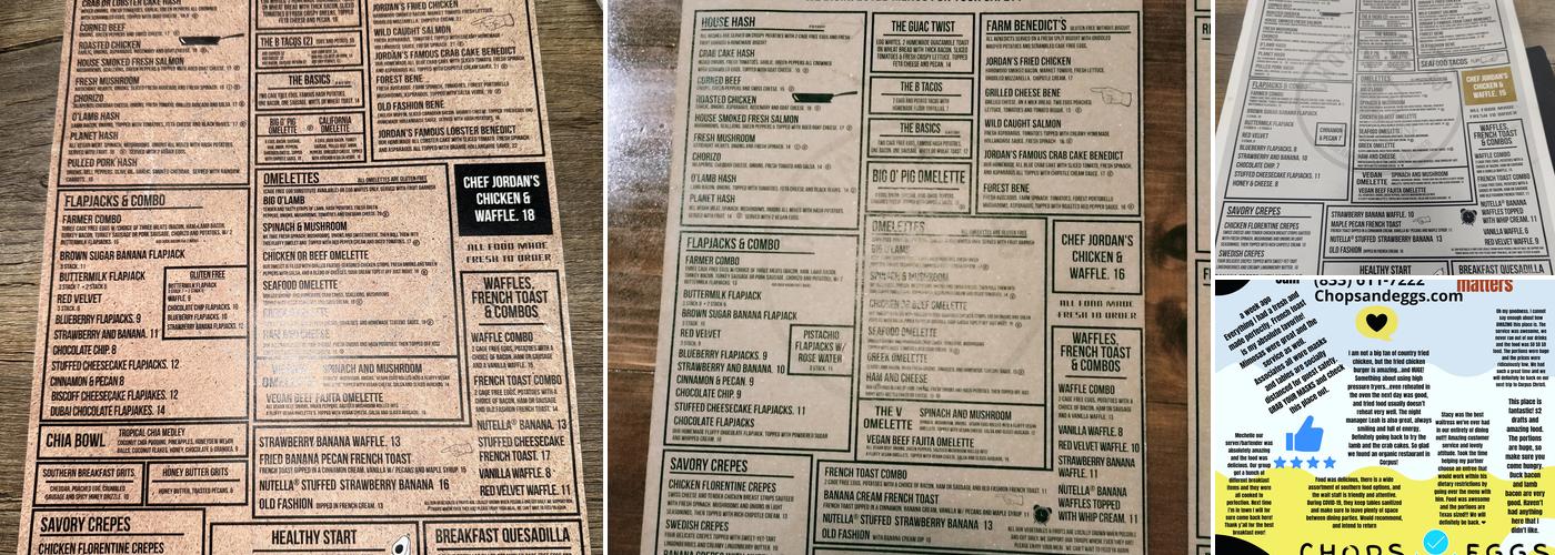 Chops & Eggs Menu
