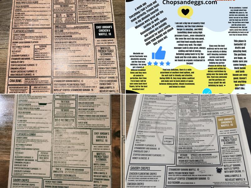 Chops & Eggs Menu