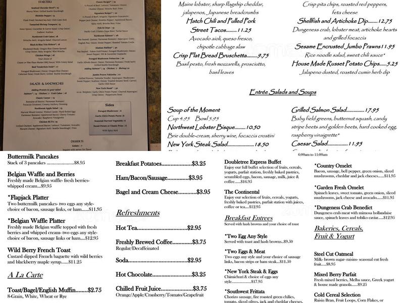 Northwest Landing Menu