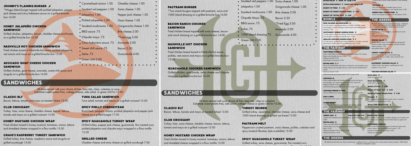 Den At Fox Hollow Menu