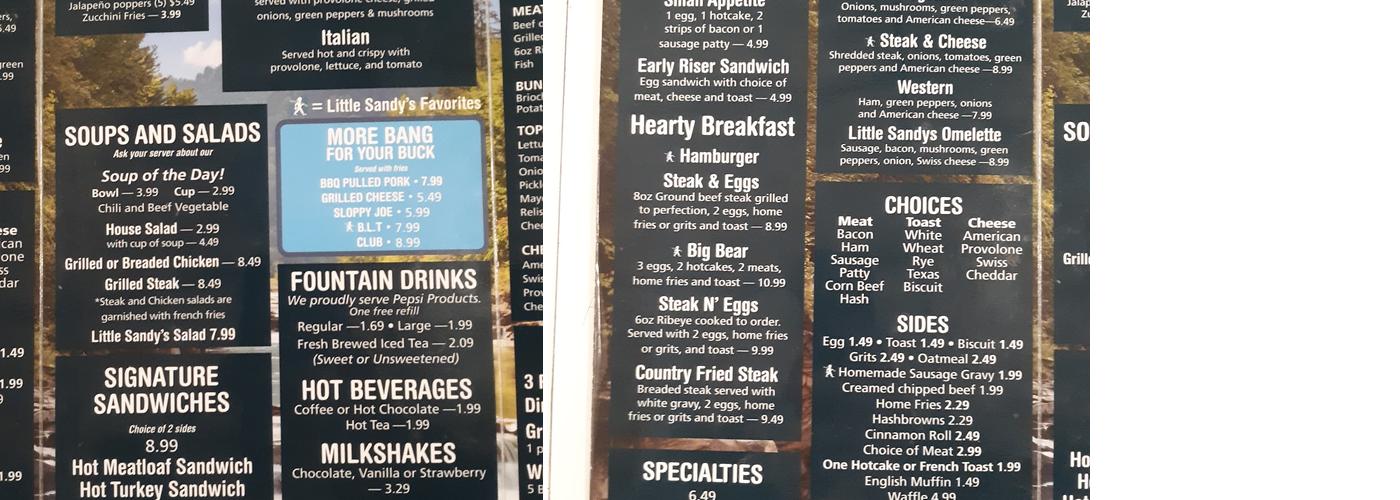 Hancock Truck Plaza Menu